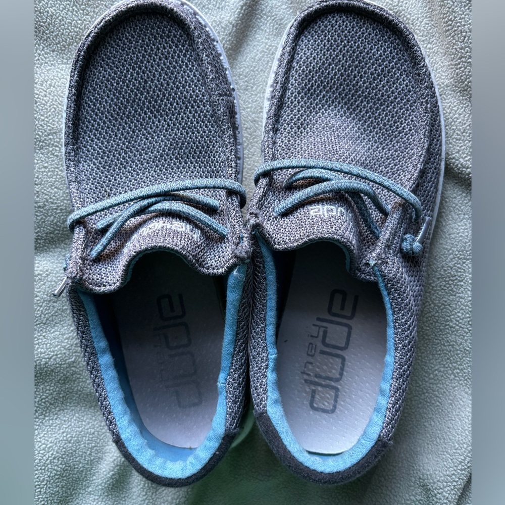 Hey Dude Kids Moccasins in Gray and Blue